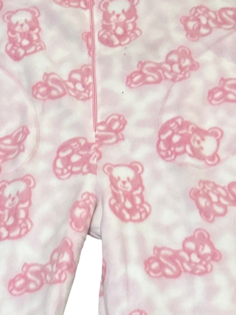 Vintage 90s Blair Womens S Teddy Bear Zip Front Fleece Jumpsuit Pajama Sleeper — image 4 of 6